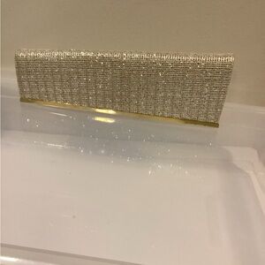 Elegant Silver Clutch with Gold Accent